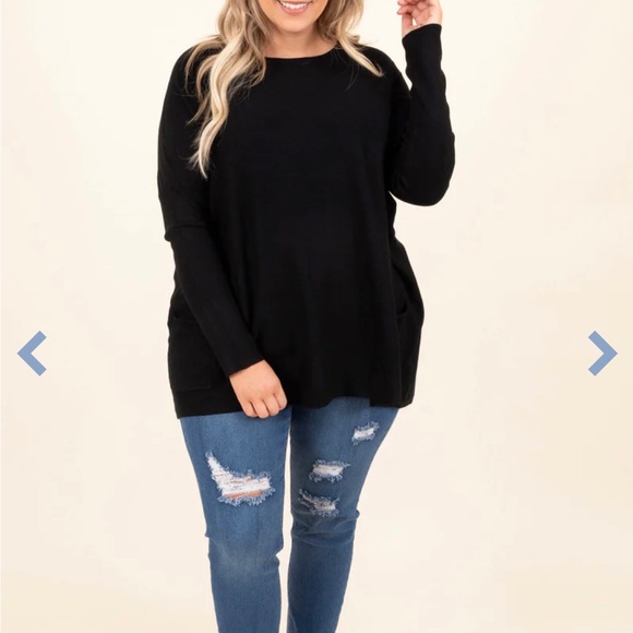 Chic Soul Black Sweater with front pockets - Picture 4 of 4